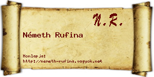 Németh Rufina névjegykártya